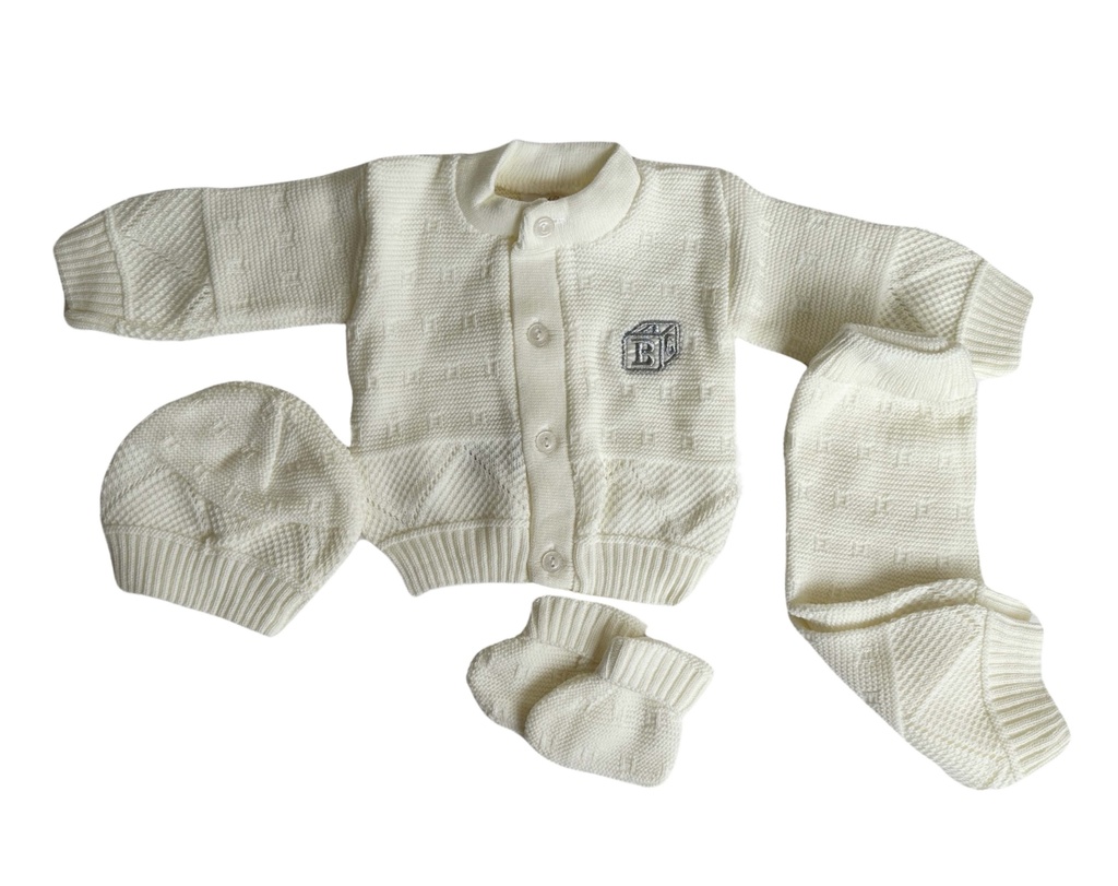 Sweater, Trouser Cap& Booty Baby Set