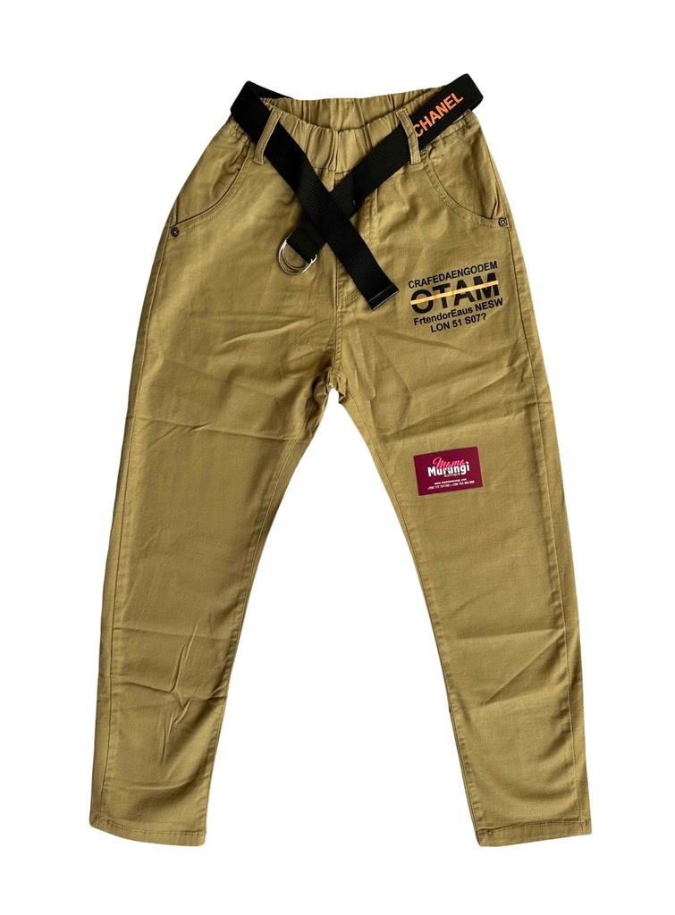 Khaki Boy's Jumbo Trouser